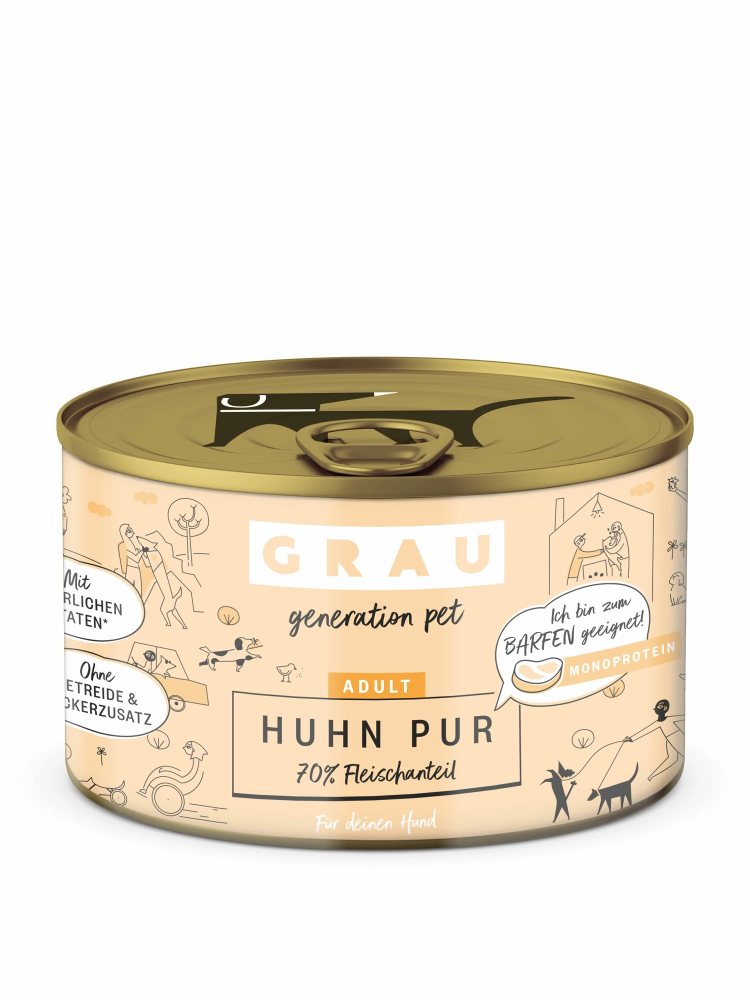 Grau Huhn Pur Mit Leinöl Nassfutter – Bild 2