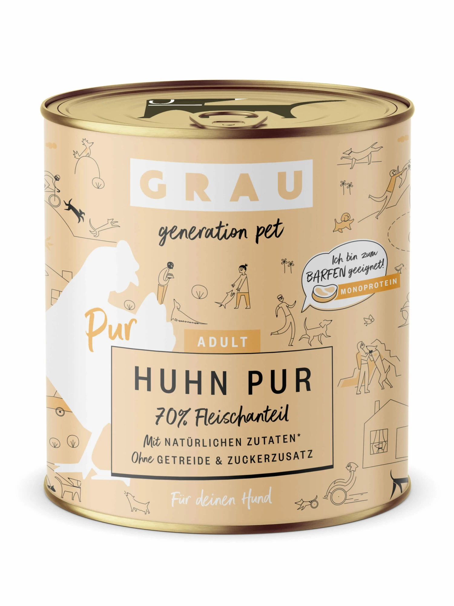 Grau Huhn Pur Mit Leinöl Nassfutter – Bild 3