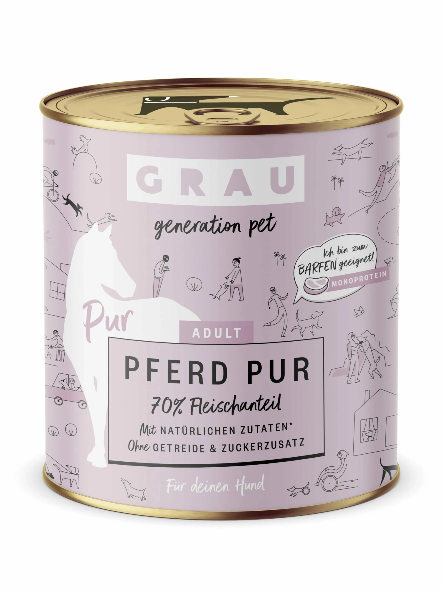 Grau Pferd Pur Mit Leinöl Nassfutter – Bild 3