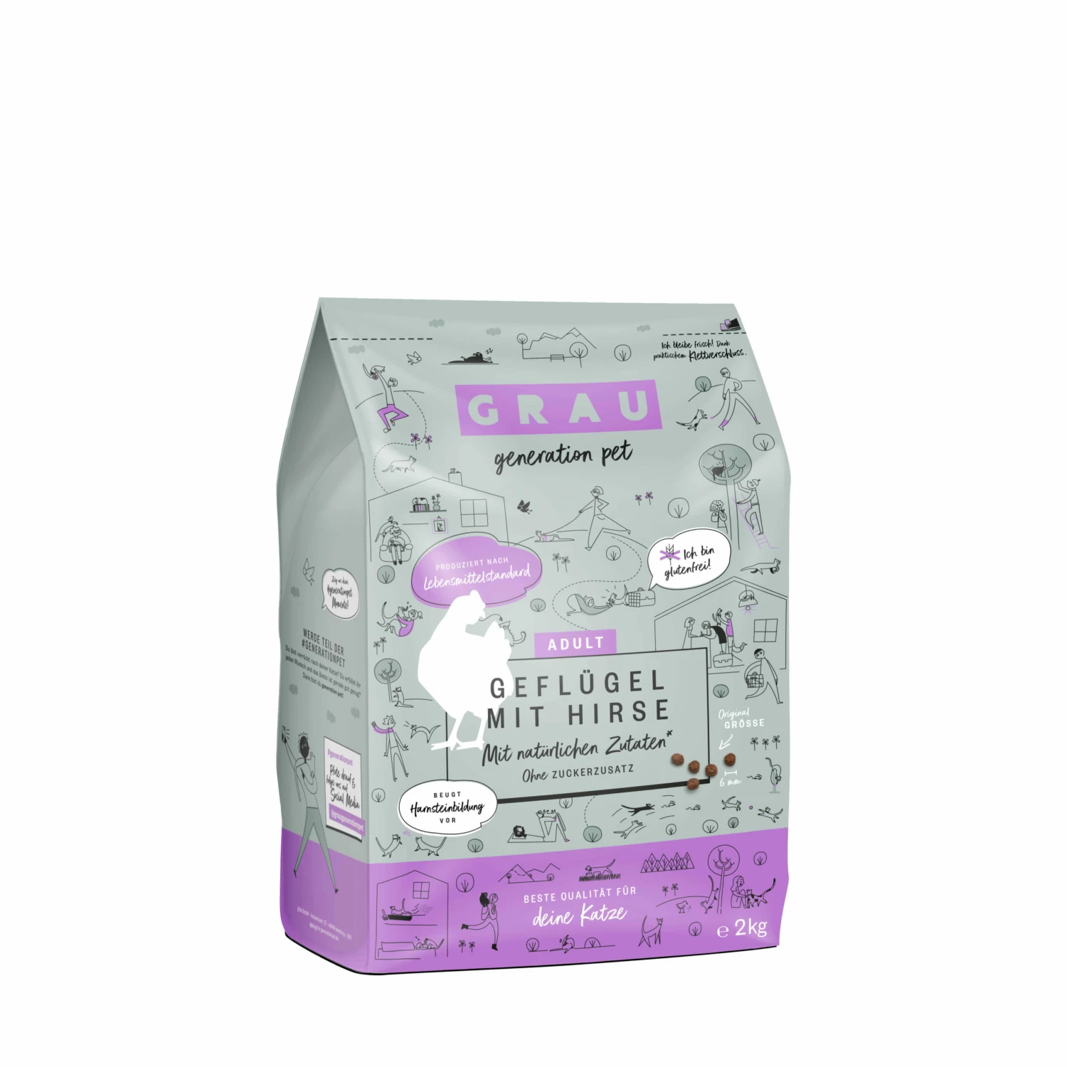 Grau Geflügel Mit Hirse Trockenfutter